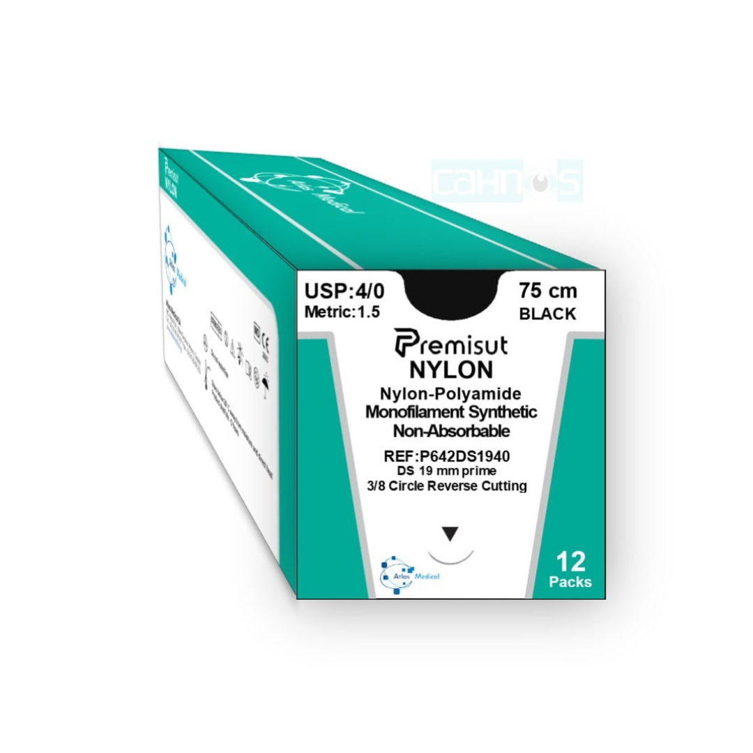 Sutura Nylon  4/0- 3/8 -Redonda 75cm/ 20mm