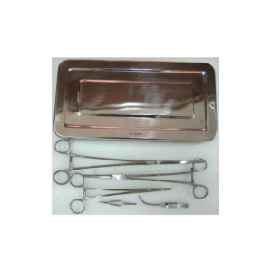 Kit pinças vasculares cirúrgicas com bandeja